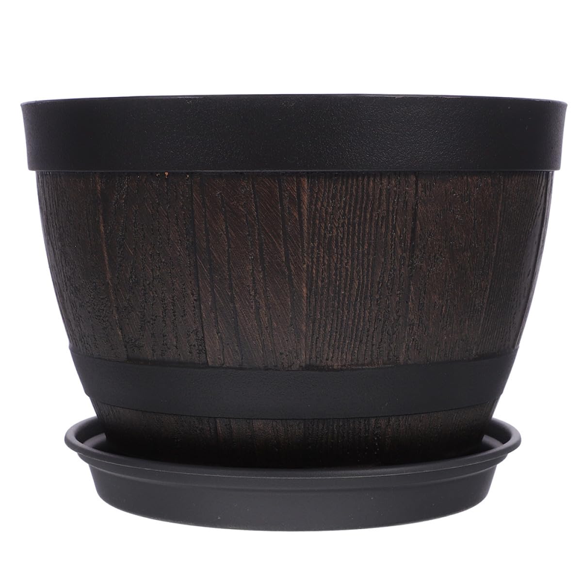 Pot de fleurs en plastique imitation bois 29 cm Hemobllo pour balcon et jardin