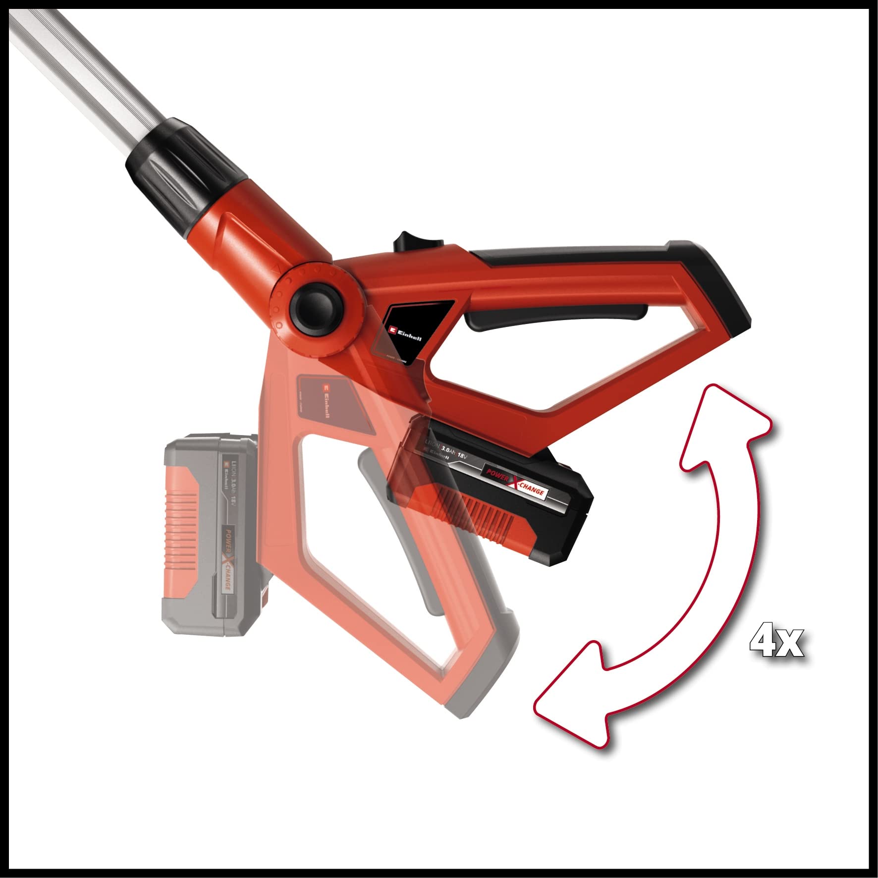 Einhell Ge-Hh 18/45 Li T Solo Nożyce do Żywopłotu, Czerwony/Czarny, 209 cm