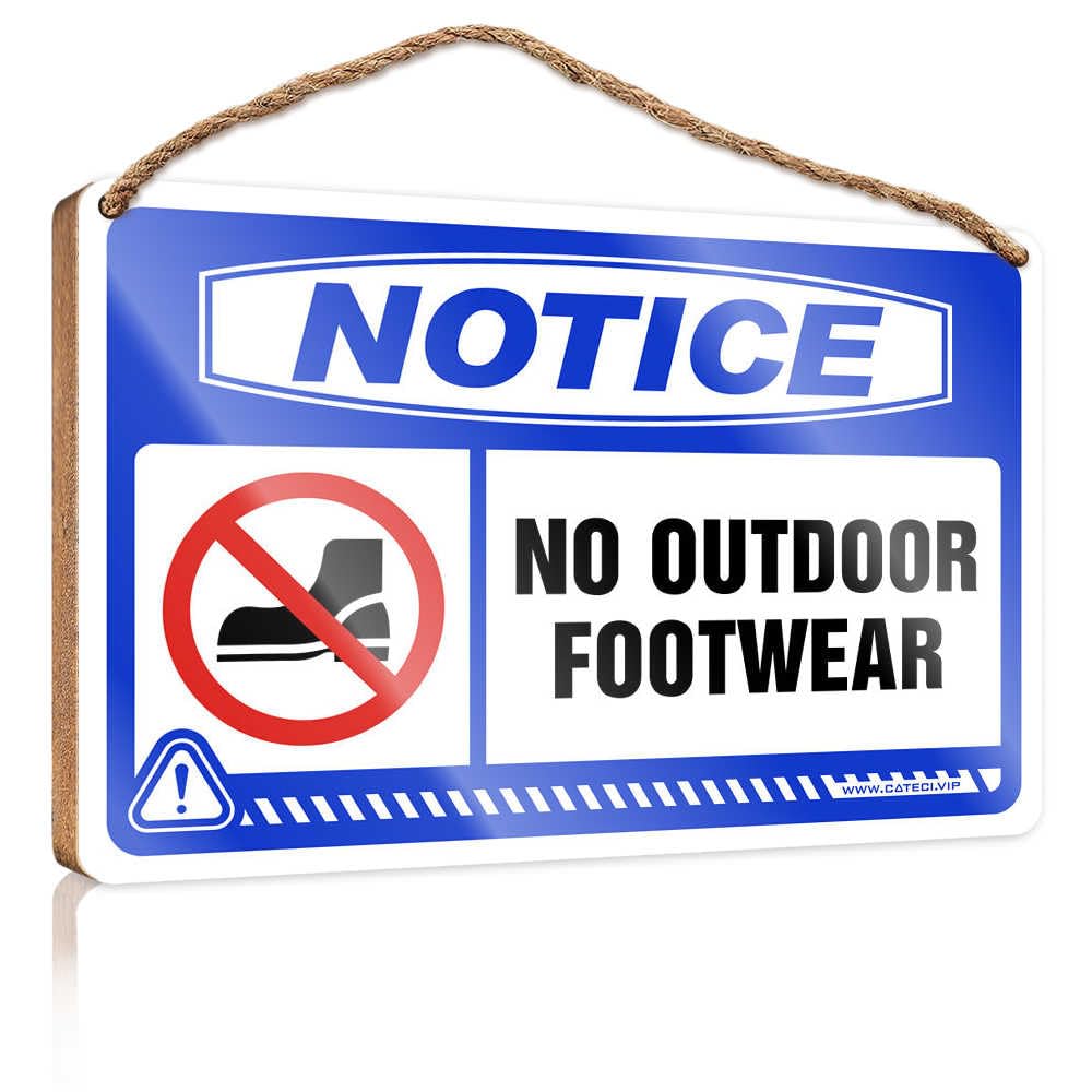 HMQW Vintage Bathroom Sign Notice No Outdoor Footwear Wooden Sign Hanging Decor Outdoor Porch Man Cave Furniture(15X28CM)