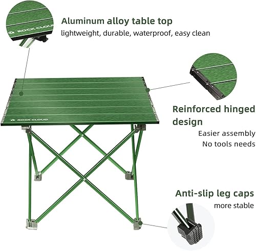 Vista 47 de Rock Cloud Mesa de camping portátil de aluminio ultraligera, plegable, mesa de playa para campamento, senderismo, mochileros, picnic al aire libre