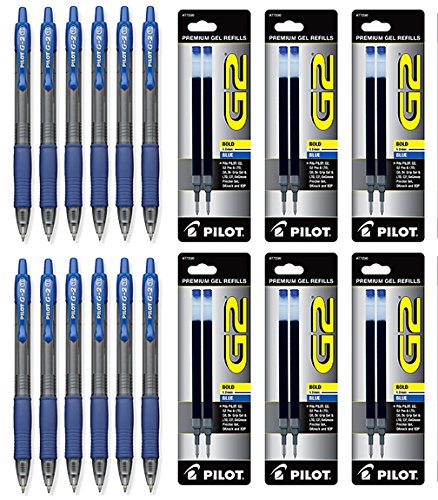Bolígrafo Pilot G2 Retráctil Tinta Gel Azul Negrita