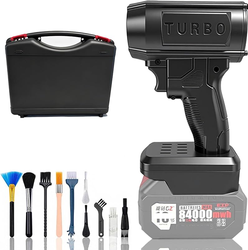 Soplador de hojas inalámbrico Turbo Jet Blower V3.0 | Ventilador de chorro de mano de alta velocidad, 150000RPM, 200MPH, multiusos para limpieza de césped, patio, entrada y garaje (para Dewalt)