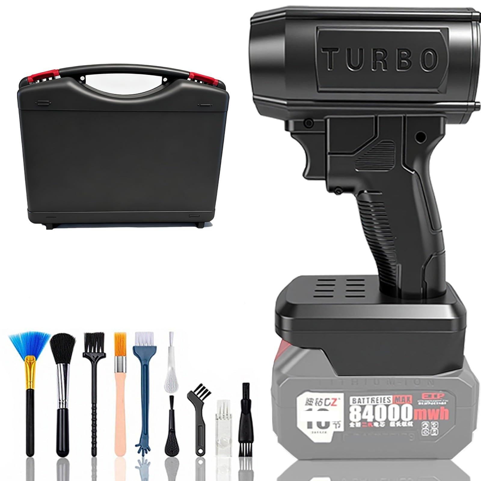 Turbo Jet V3.0 - Soffiatore per foglie senza fili, 150.000 giri/min, 200 Mph, ventilatore portatile ad alta velocità per prato, patio, vialetto, pulizia garage, compatibile con soffiatore