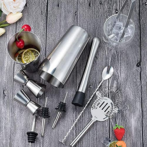 Kit de bartender, set 17 piezas acero inoxidable con soporte miniatura 7