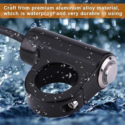 Miniatura 8 de Interruptor de manillar de motocicleta de 12 V, 78 pulgadas, 0.866 in, aleación de aluminio resistente a la intemperie, interruptor de montaje para