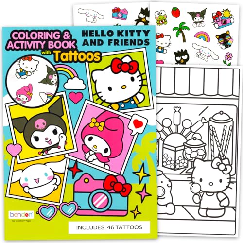 40+ Hello Kitty Temporary Tattoos for Kids Coloring Party Favors Bundle image 4