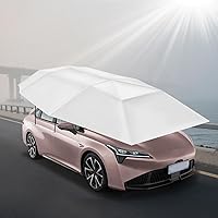 Vista 10 de Toldo para automóvil de 15.09 x 7.55 pies, con cuerdas a prueba de viento, tienda de campaña portátil semiautomática para protección de automóviles
