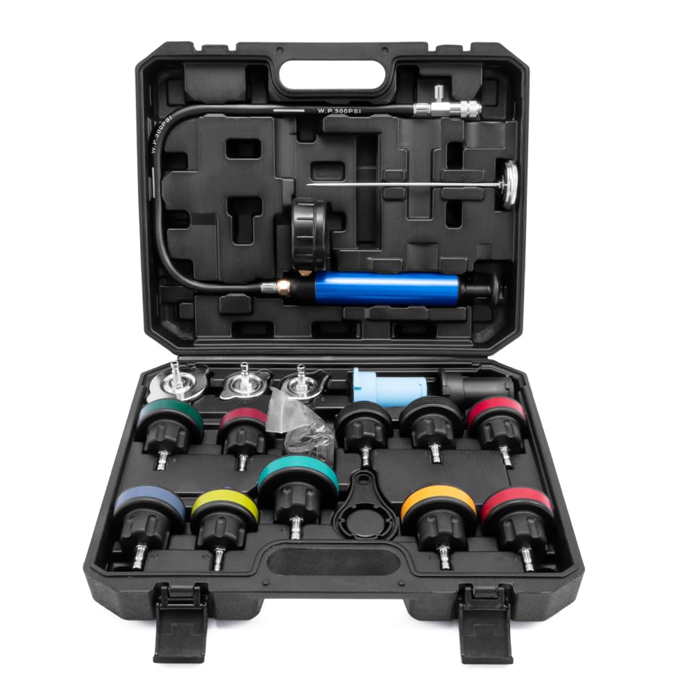 Photo 1 of *** left latch is broken **
CXPRO 21pc Coolant Pressure Tester Kit, Cooling System Pressure Tester Kit