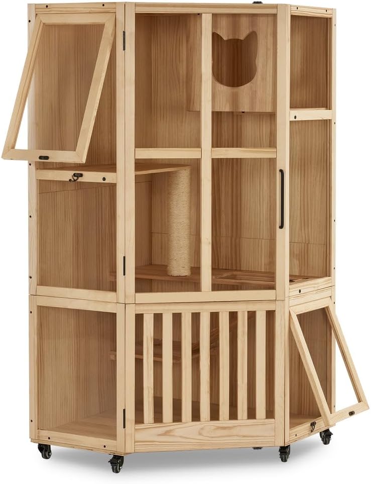 MCombo Cat House Villa with Wheels