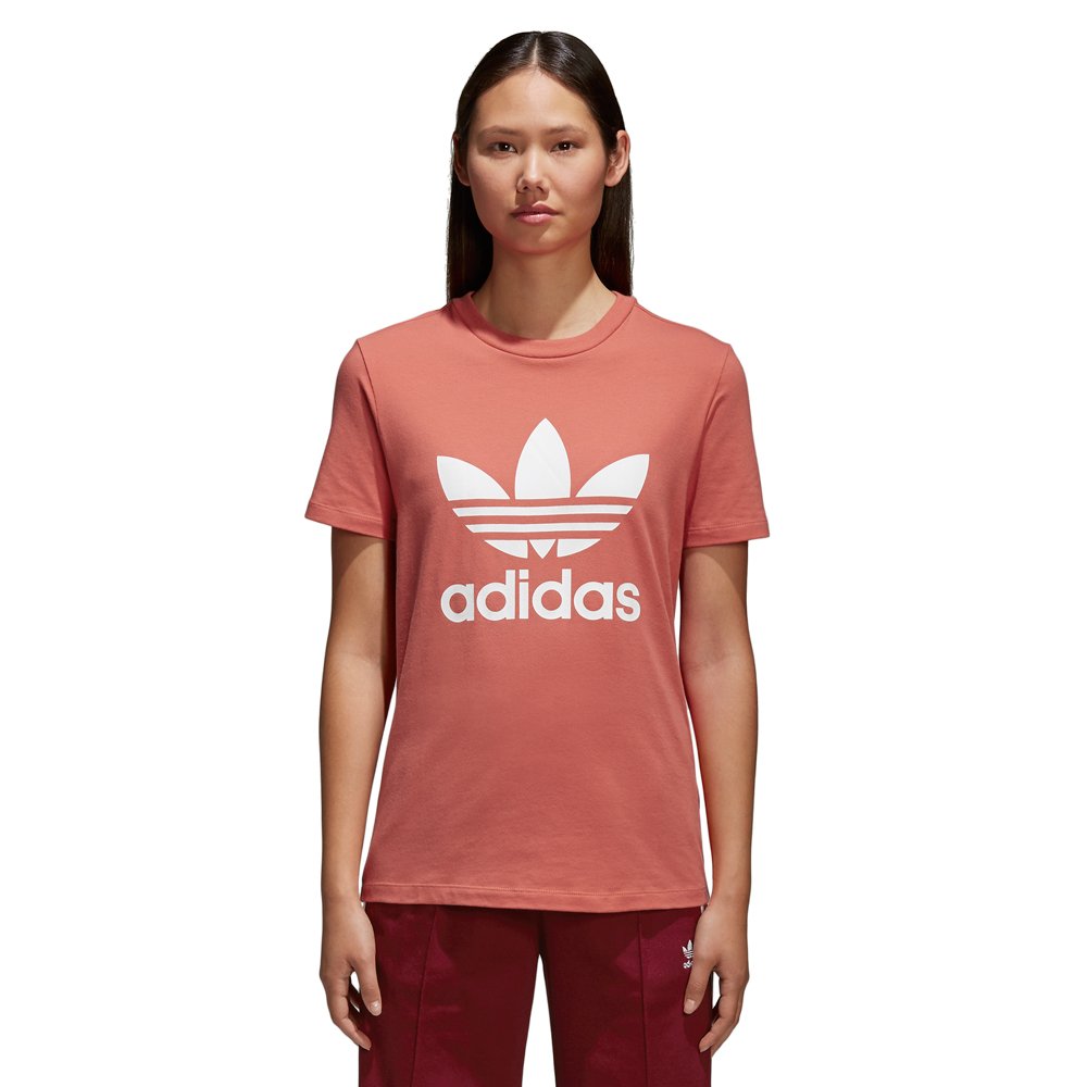 adidas Trefoil, Camiseta para mujer, Rojo (Trace Scarlet/White), 30