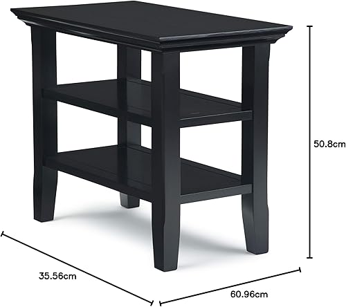 Miniatura 30 de Mesa auxiliar Acadian de Simpli Home, Madera Negro -,Marrón castaño,Azul costero envejecido,Distressed Grey,Casa de campo café,casa de campo