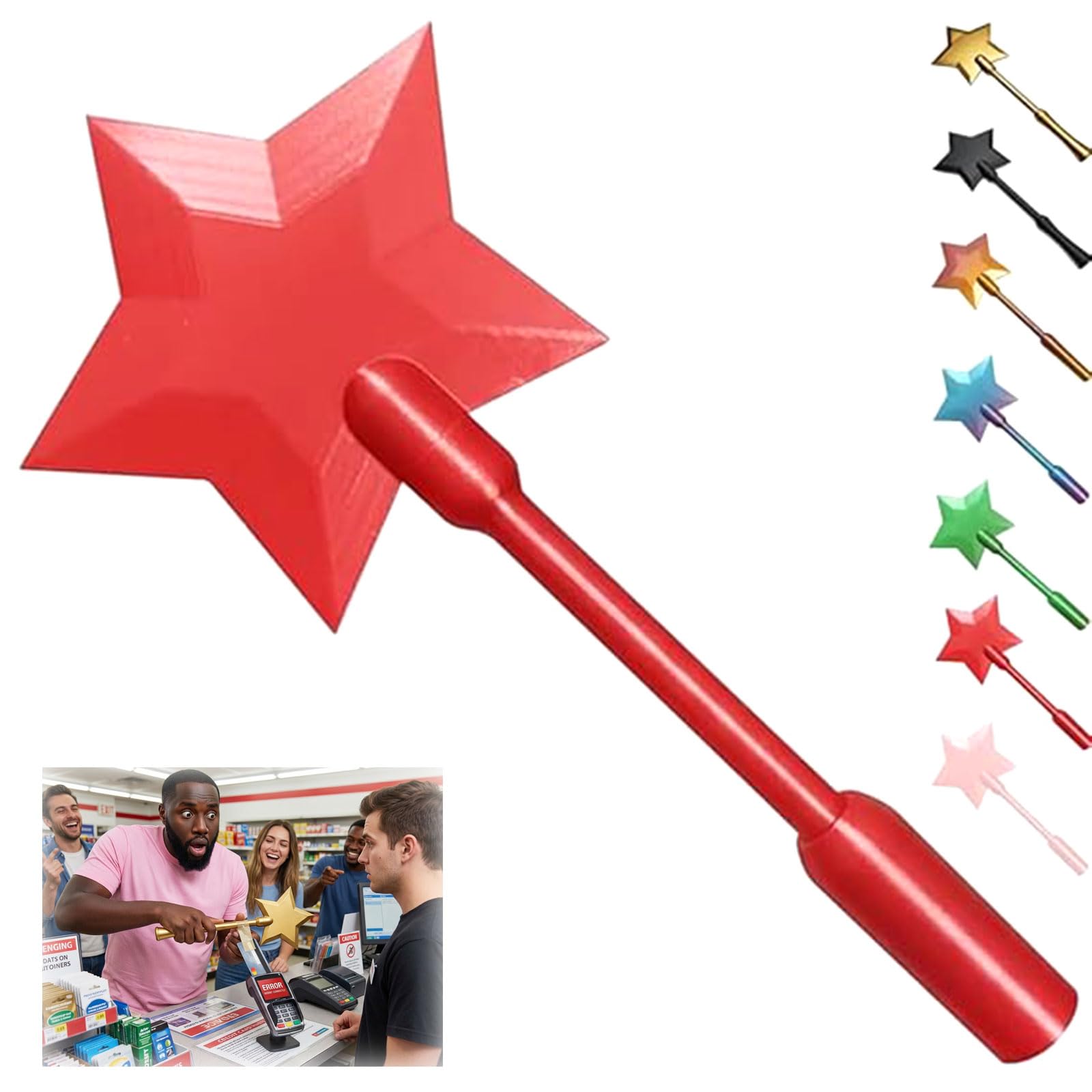 kyno 3D Printed Credit Card Wand, 2026 Magic Wand Card Holder, Tap to Pay Wand for Raves Parties Pranks and Contactless Payment (Red)