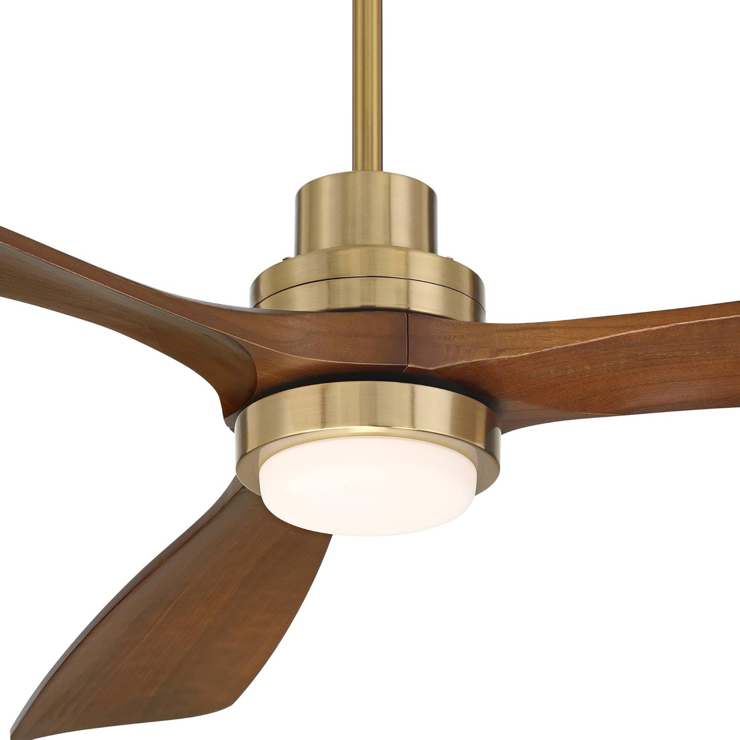 Casa Vieja 66" Delta XL Modern Indoor Ceiling Fan 3 Blade LED Light Remote Control Soft Brass Finish Brown Walnut Finish Blades Bedroom Living Room Kitchen Dining Room DC Motor Decorative Dimmable