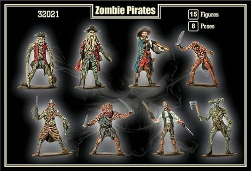 Miniatura 2 de Mars Figures 32021-132 Zombie Pirates (15 figuras8 poses), kit de modelo a escala