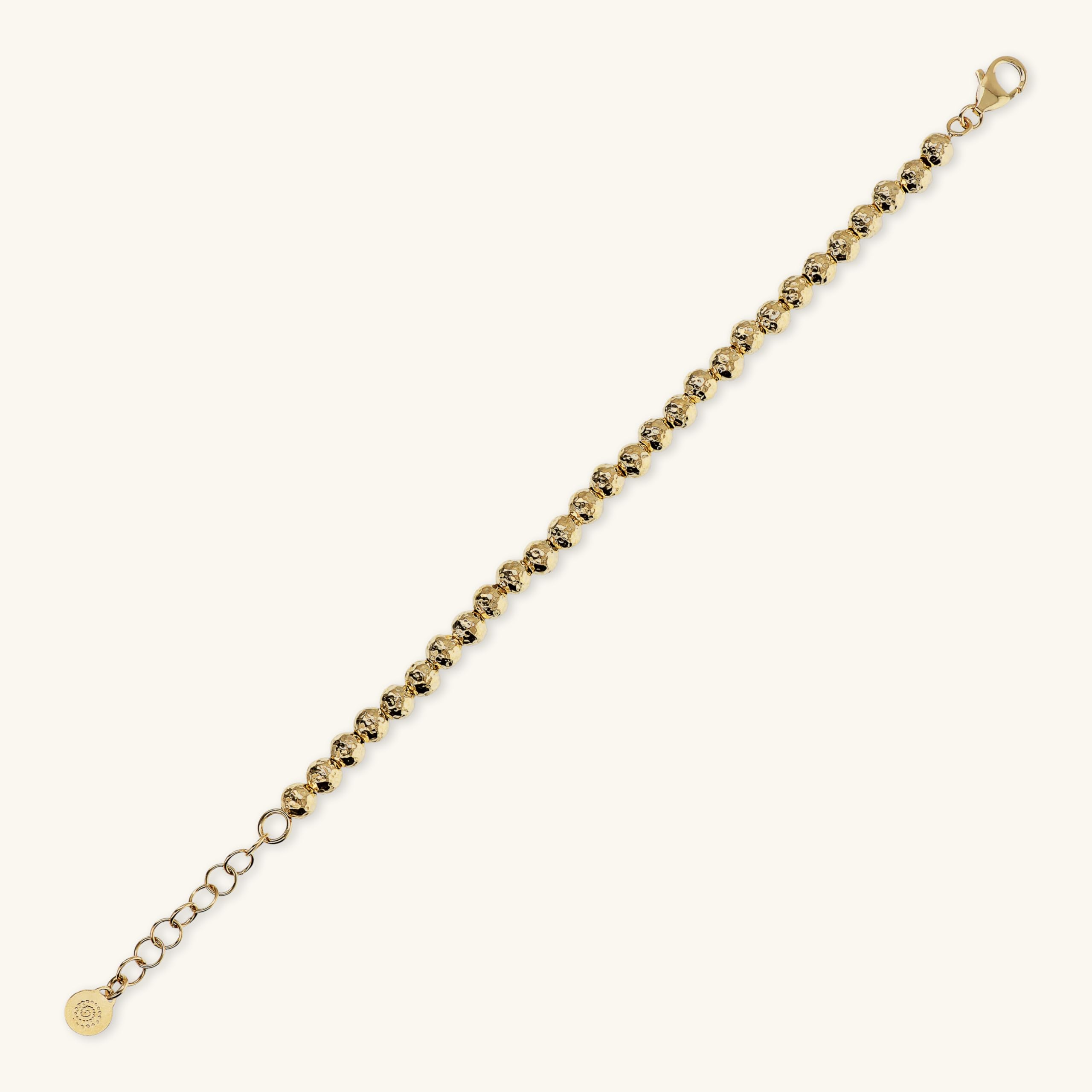 etrusca GIOIELLI Bracciale Donna placcato Oro 18k – Bracciale Dorato con Sfere Martellate – Gioielli Made in Italy – Braccialetto Idea Regalo Compleanni, Anniversari, Festa Donna, Festa Mamma