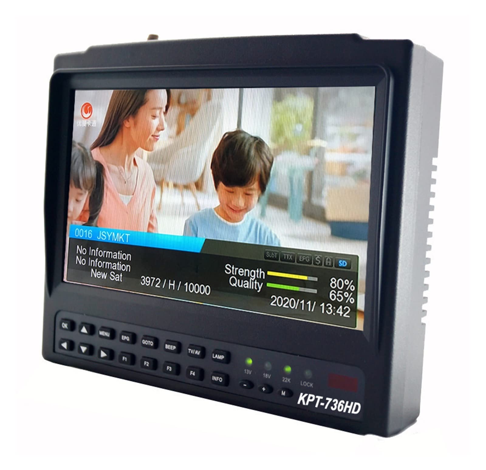 Satfinder Medidor de buscador de satélite KPT-736HD DVB-S2+HEVC H2.65 4K