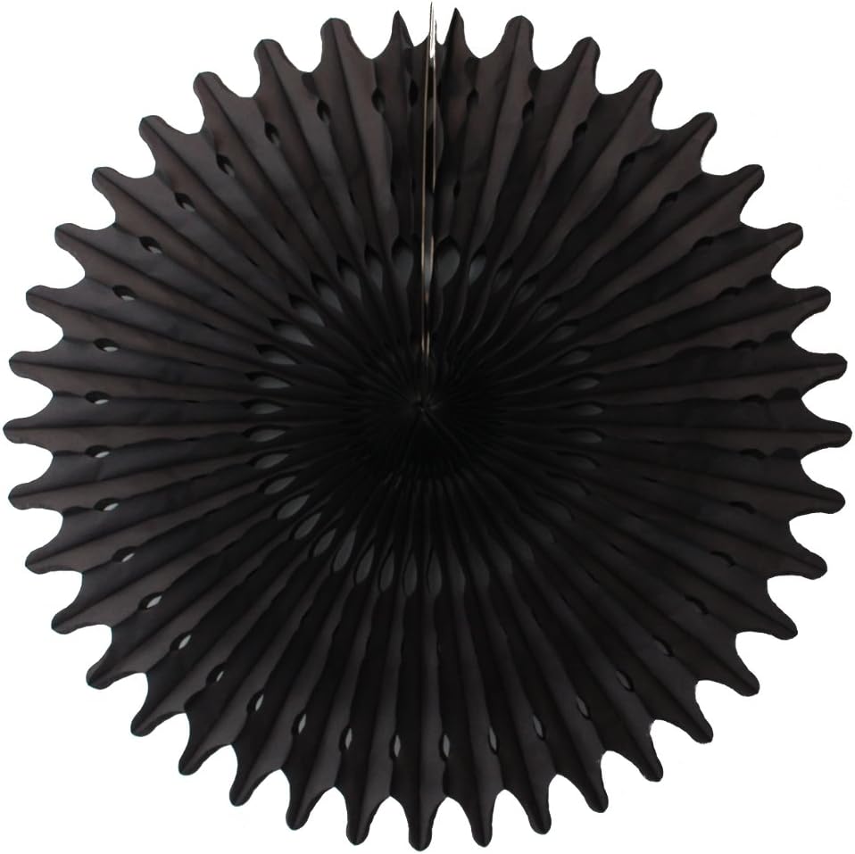 3-Pack 26 Inch Extra-Large Honeycomb Tissue Paper Party Fan Decoration (Black)