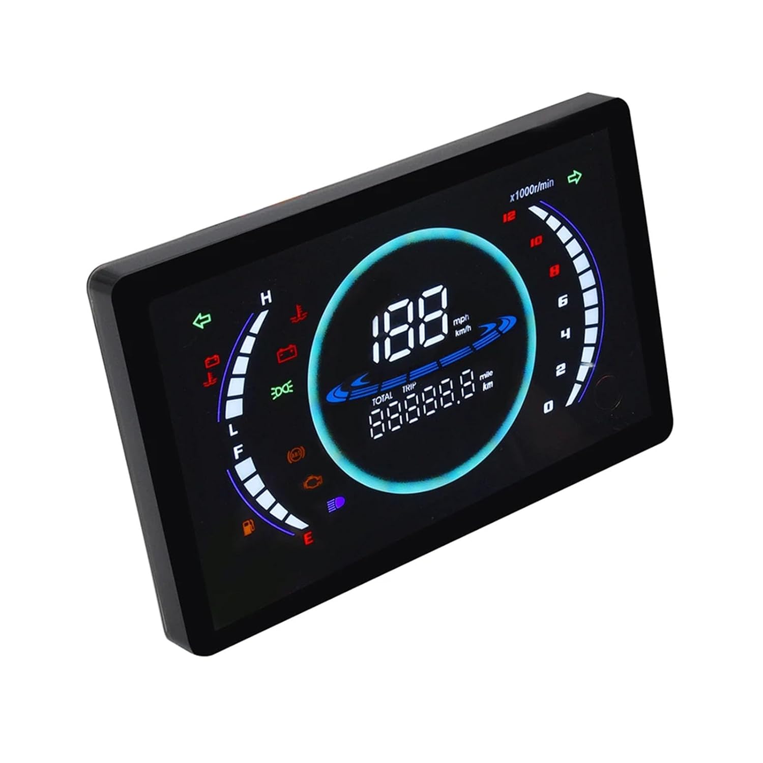 Motorcycle Digital Dashboard Adjustable LED Speedometer Tachometer Odometer with Temperature Gear Display