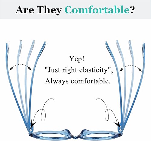 Miniatura 10 de LUR Gafas de lectura redondas para mujer, paquete de 4 unidades, marco grande + 2.25