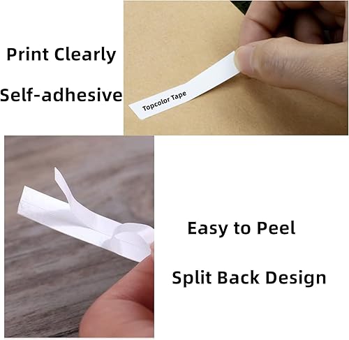 Miniatura 5 de Topcolor Paquete de 6 cintas Tz631 Tz de 0.472 in 0.47 laminadas amarillas compatibles con Brother Tze-631 Tze631 TZ-631 Negro sobre amarillo P