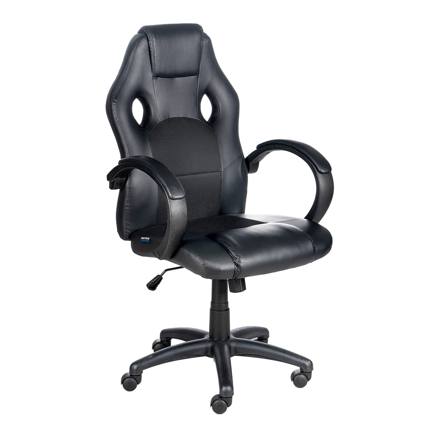 Enrico Coveri Sedia In Pelle PU Con Schienale Ergonomico Imbottito E Ruote, Poltrona Regolabile Con Poggiatesta Anti Cervicale e Braccioli Per Studio, Gioco e Ufficio
