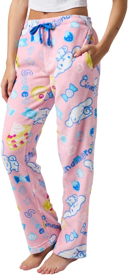 Cinnamoroll Sweet Treats Women's Cradle Pink Plush Sleep Pajama Pants - Image 2