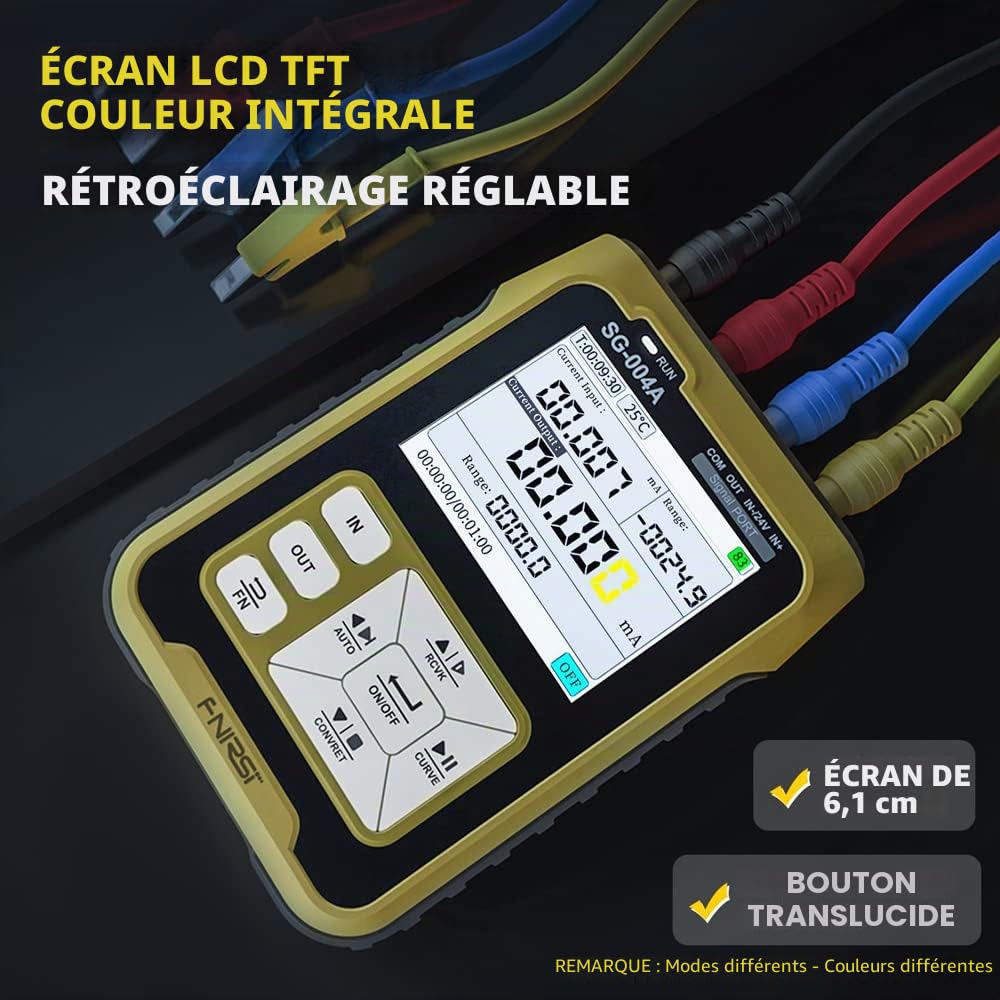 Générateur de signal multifonction portable 0-24V 4-20mA analogiques tension courant thermocouple résistance processus calibrateur 2,4 pouces rétroéclairage écran couleur pour PLC système DCS débogage