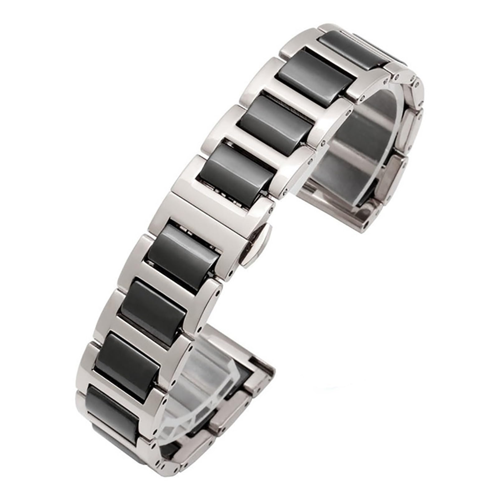 Uhrenarmband， Keramik In Edelstahl Armband Uhr Strap Mann Mode Armbanduhren Band for Uhren Band