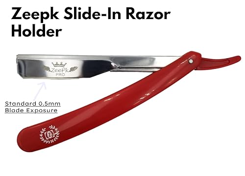 Miniatura 8 de Maquinillas de afeitar para hombre afeitado recto rasurar Cuchilla Maquina Zeepk rojo + 10 cuchillas desechables (expuesta)