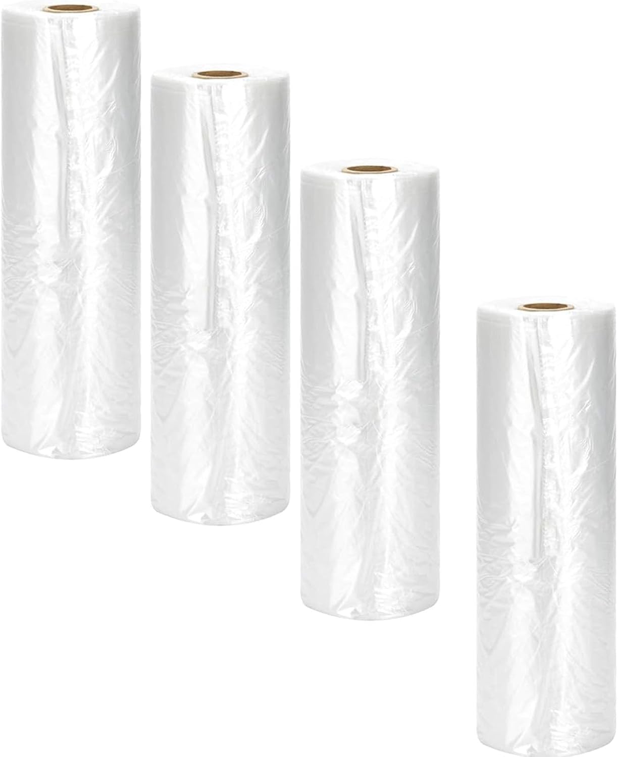 12" X 16" Plastic Bags for Food Storage, 4 Rolls Clear Plastic Produce Bag, Transparent Small Large Food Storage Bags Bulk for Bread Fruits Vegetables, 350 Bags/Roll