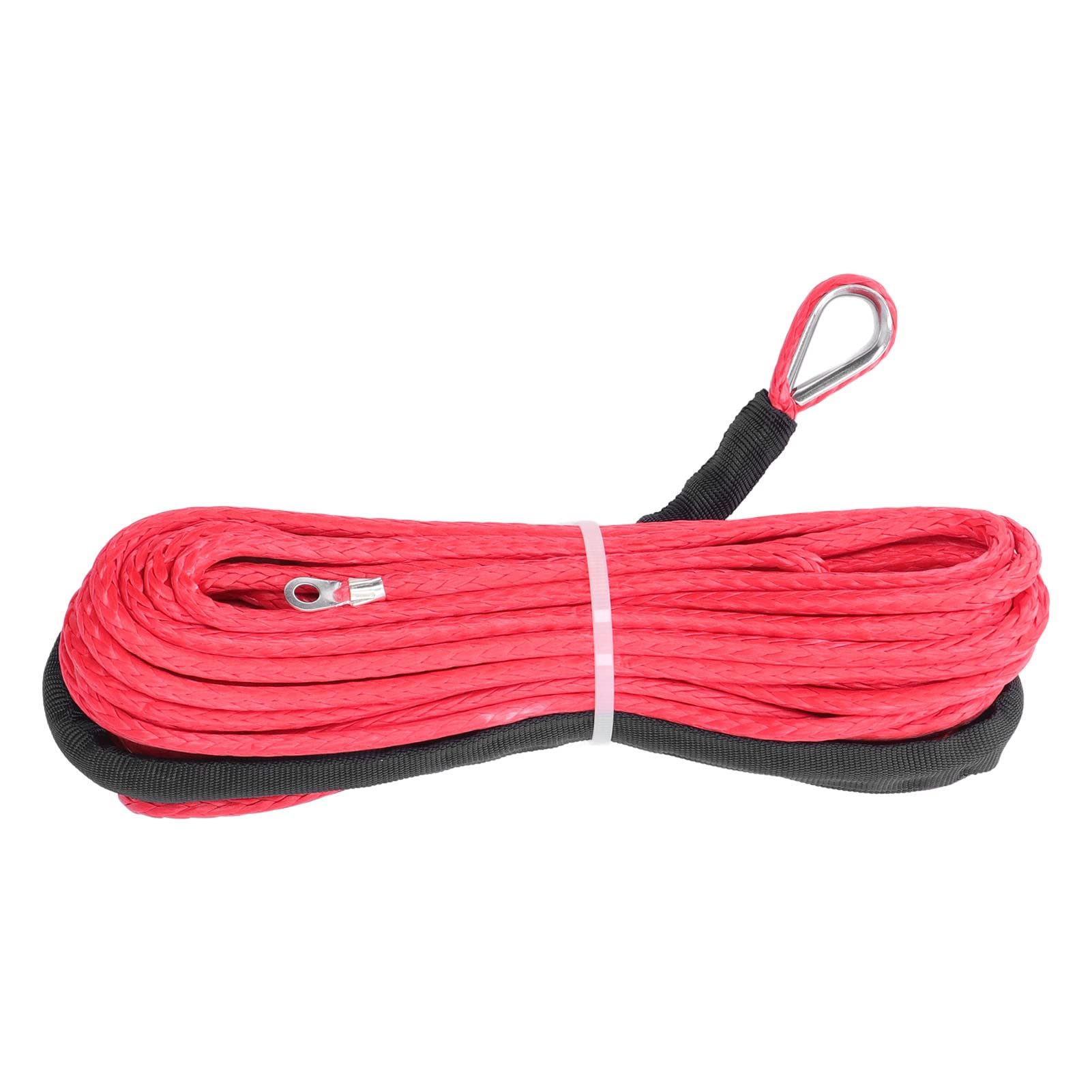 Dioche Corde de Treuil Corde Synthétique 6500Lbs Câble de Treuil en Fiber Synthétique 4.8Mm X 15M Fibre Synthétique 5500Lbs Résistance à la Rupture pour Remorque Atv Utv (rouge)