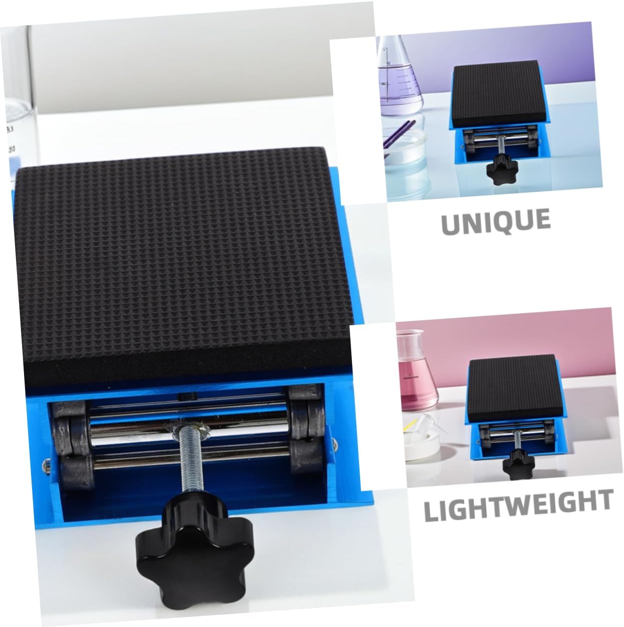 Generic Lab Lifting Platform Stand Adjustable Height with Shock Absorbing Aluminum Laboratory Jack for Stable Experiment Workspace Lightweight and Slip Design