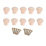 dophee 10Pcs Mini Wood Cabinet Knobs, Round Single Hole Drawer Pulls for Cabinet Dresser Wardrobe Door Dresser Closet Bookcase Cupboard, 23x20mm/0.91