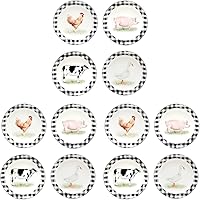 Vista 7 de Certified International Farm 9" Salad/Dessert Plates, Multicolored, 9" x 9", Set of 4