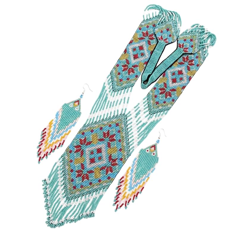 Collar ucraniano Gerdan multicolor tejido a mano que no causa alergias