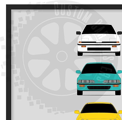 Vista 33 de Handmade Poster compatible with Honda Evolution Print Wall Art Décor Best Honda Generations - Multi, 8x10" Metallic Print (Unframed) - Gift for Car