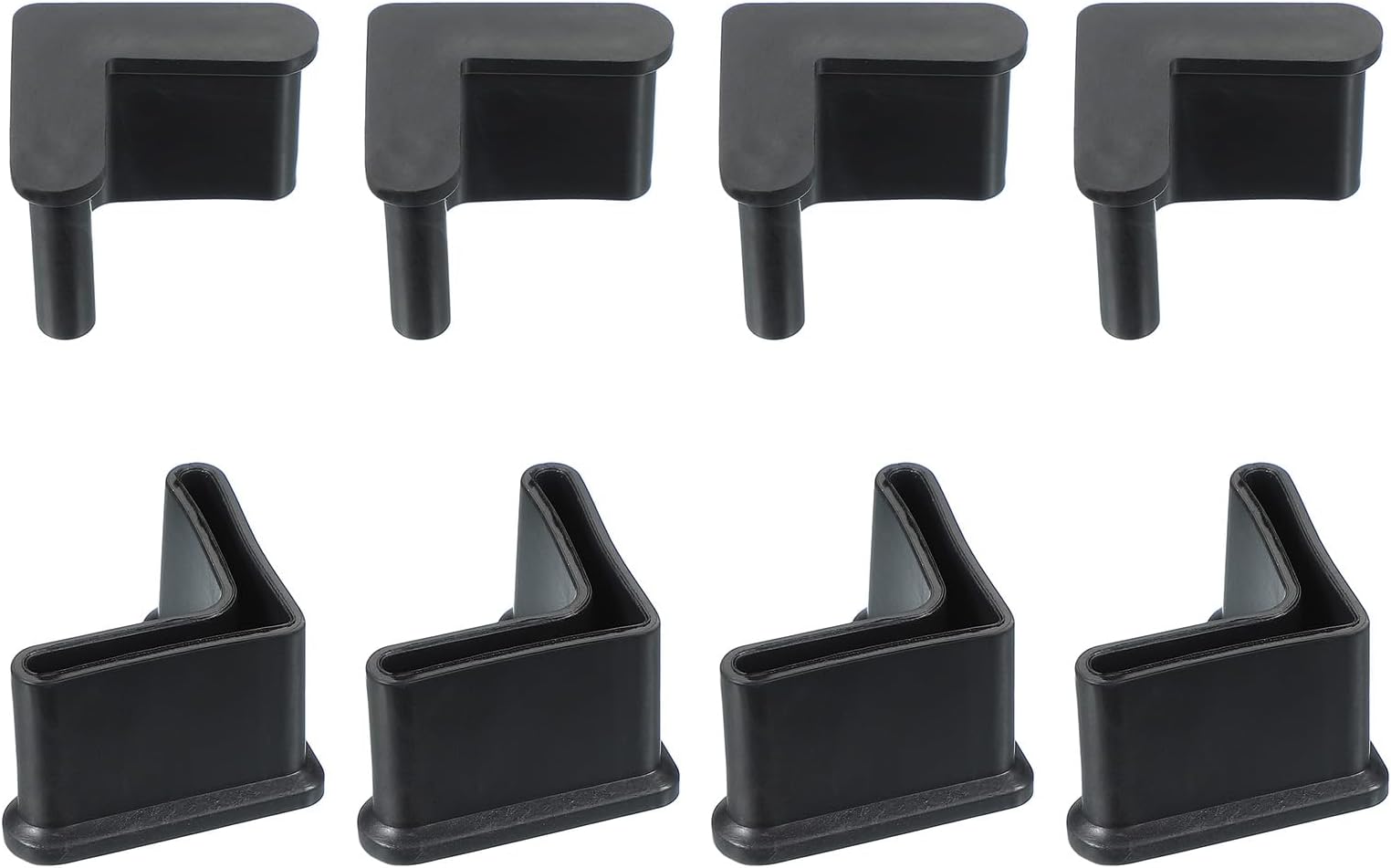 PATIKIL Leg Pads l Shape 1.2" x 1.2", 8pcs Furniture Leg Cover Protectors l Shaped Rubber Furniture Angle Iron Caps Black