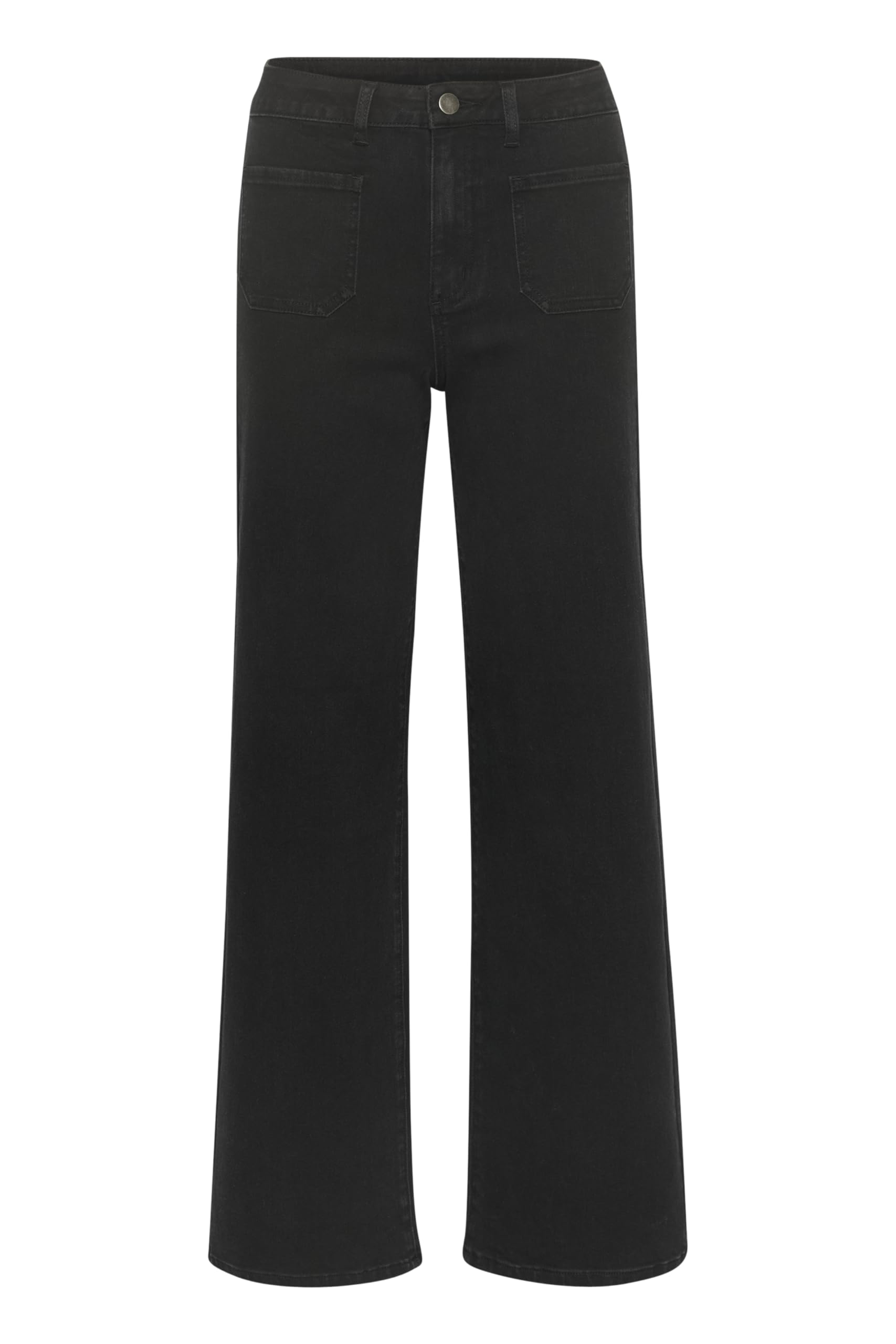 Kaffe Black Wide Jeans, Female, Xs, Flared Jeans Deep Classic Style