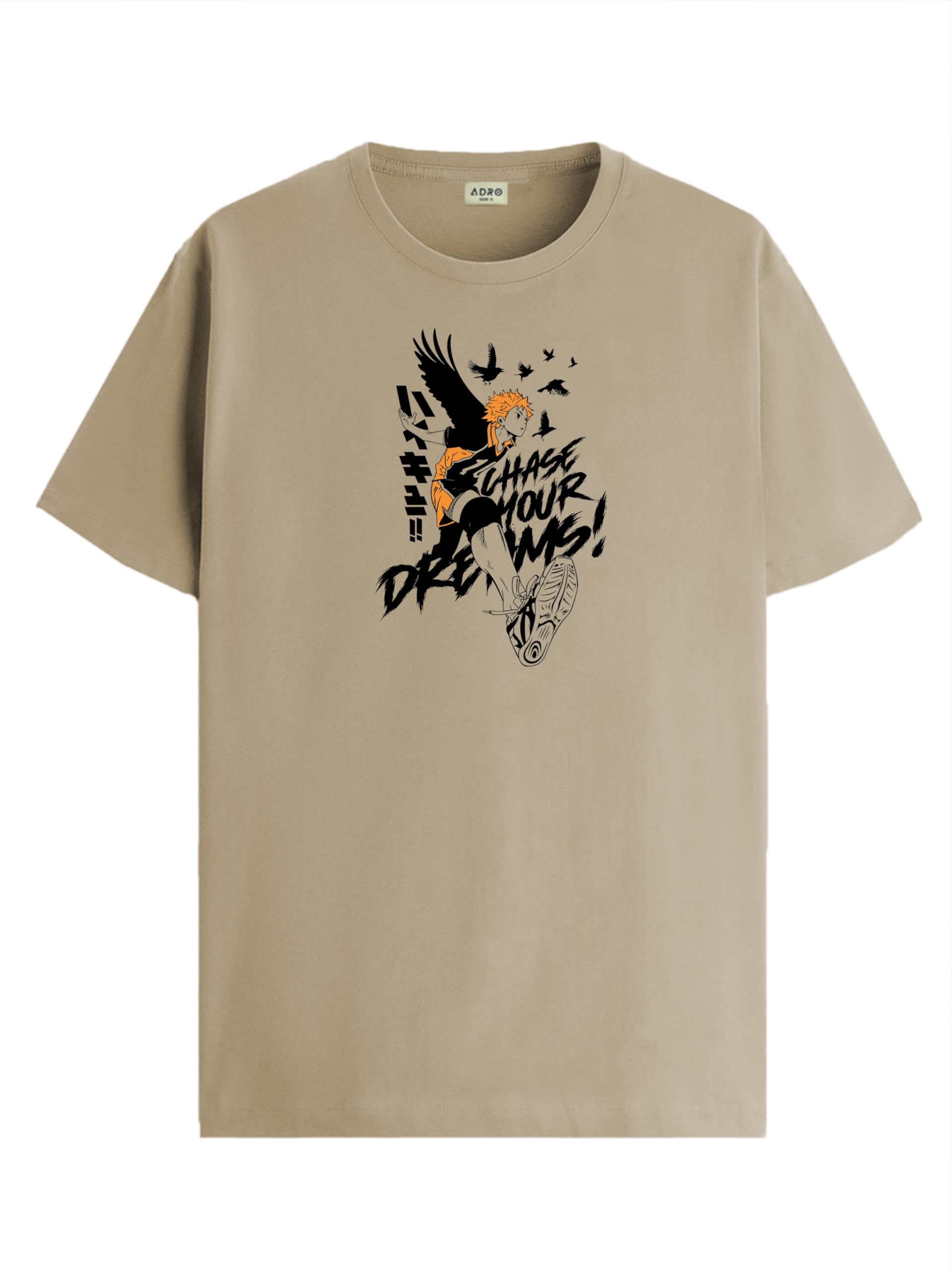ADROMen's Cotton Comfort Fit Anime T Shirt - Premium Printed Haikyuu Tshirt - Perfect for Haikyuu Fans Print and Comfortable Fit T-Shirt
