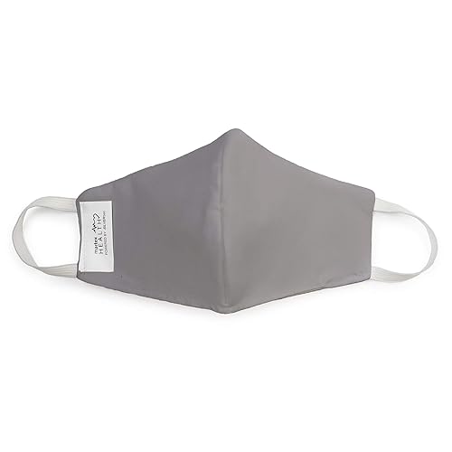 Martex 028828617613 Mascarilla facial de tela reutilizable estándar, cómoda, transpirable, sólida, con cinta elástica para las orejas, para mujeres