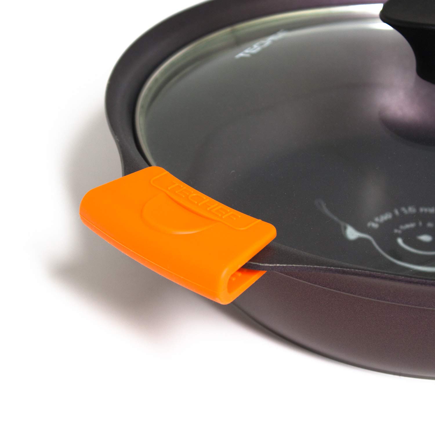 Soportes de silicona para ollas, agarres de pellizco, manoplas para horno (naranja, juego de 2) 5