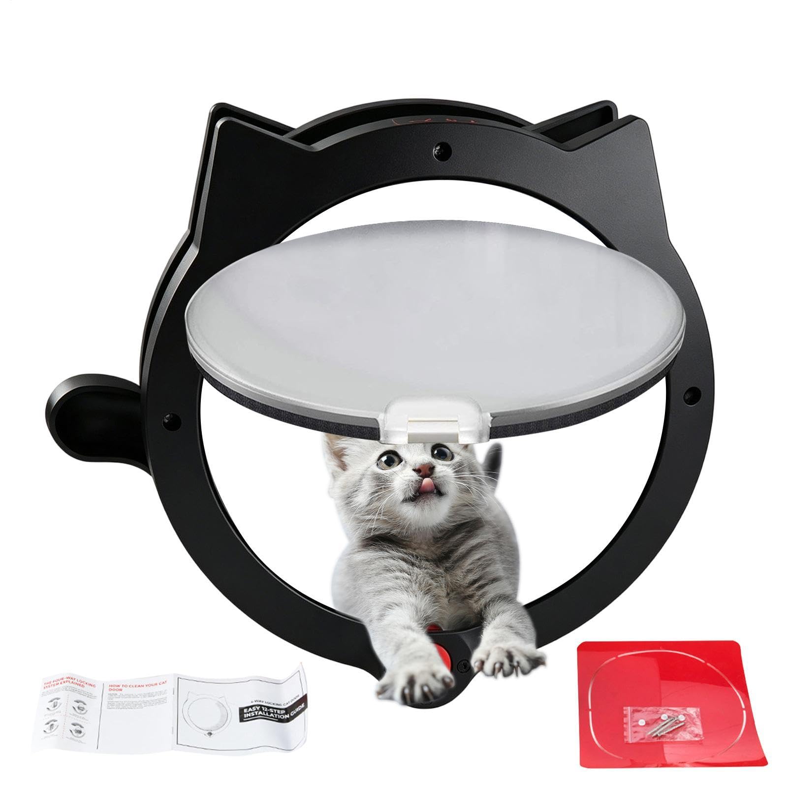 Porte pour chien 31x26 cm avec 4 modes de verrouillage réglables pour maison