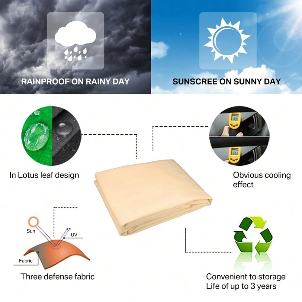 Voile D'ombrage - AMOUNE - Rectangulaire - 4 X 4 M - Imperméable - Protection UV 98