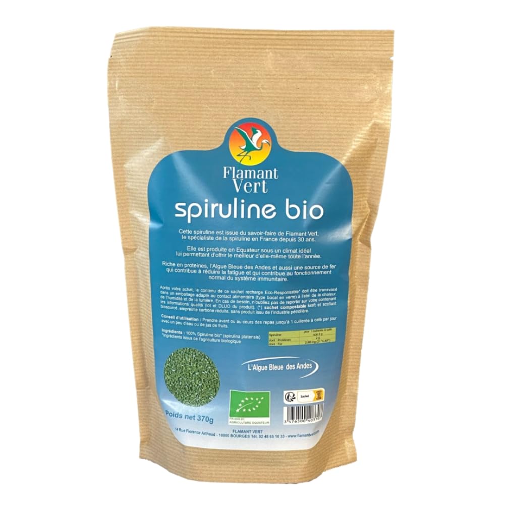 Flamant Vert Spiruline Algue Bleue des Andes 370 g Microgranules