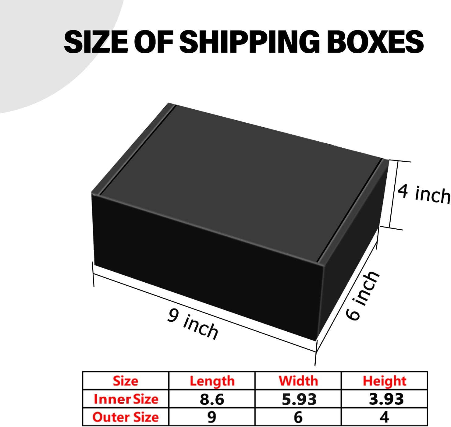 BoShahai 30 Pack 9x6x4 inches Black Shipping Boxes, Corrugated Mailer Boxes, Packaging Boxes for Products, Recyclable Cardboard Box, Flat Literature Mailers for Gifts, Clothings by Mailing