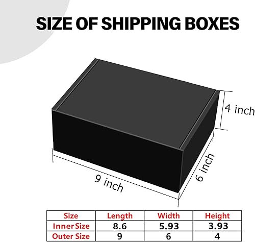 Miniatura 2 de Paquete de 30 cajas de envío negras de 9 x 6 x 4 pulgadas, cajas de correo corrugado, cajas de embalaje para productos, caja de cartón reciclable,