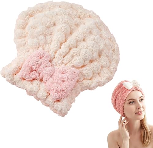 Miniatura 7 de Toalla de pelo súper absorbente para mujer, toalla de pelo de microfibra mejorada 2026, secado rápido, suave y ligera, turbante con lazo para