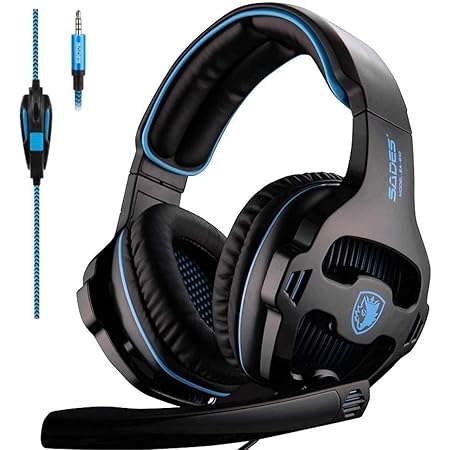 SADES Gaming Headset for Xbox One,PS4, PS5 PC Headphones with Microphone Mic for Nintendo Switch Playstation Computer, (Black)