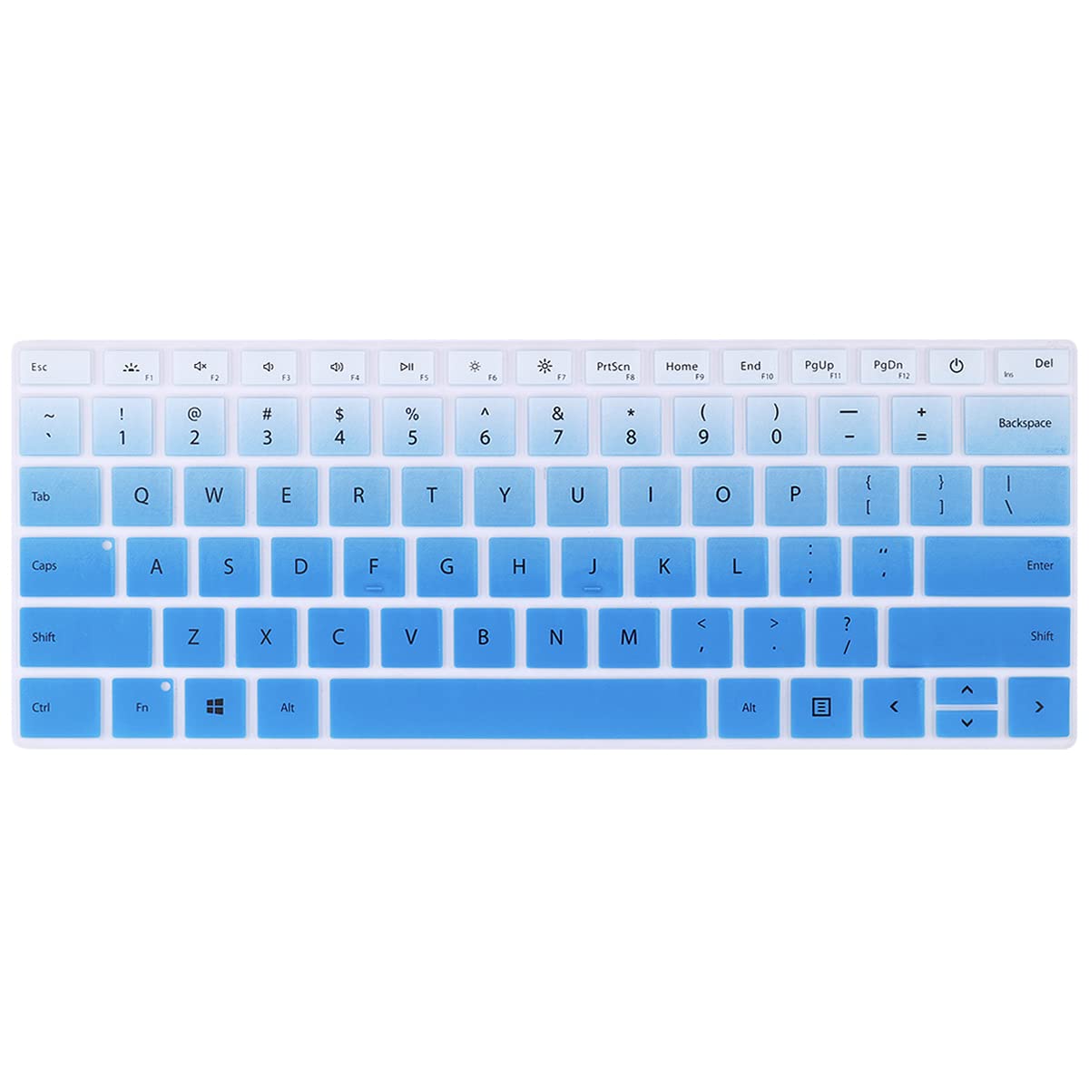 Batianda for Microsoft Surface Laptop 5 4 3 13.5" 15 inch Premium Silicone Ultra Thin Gradient Color Waterproof Soft Keyboard Cover Skin,Gradient Blue