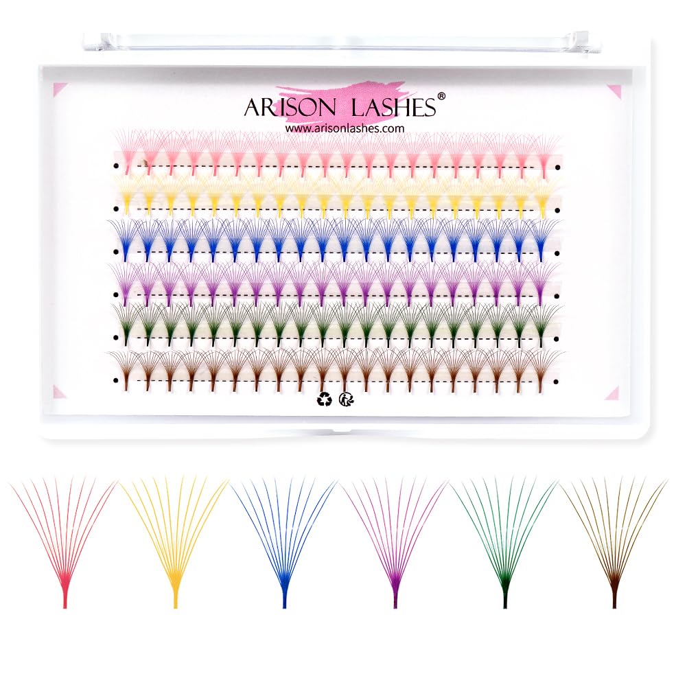 Colored Premade Fans Eyelash Extensions 5D 10D Professional Colored Individual Lashes Volume Lash Extensions Ponited Base Promade Fans